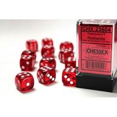 Chessex 16mm 12d6 Translucent: Red/White